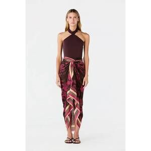 NEW JUAN DE DIOS cotton silk sarong in fuchsia flowers